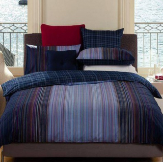 gallery/cotton stripe bed sheet pillow case